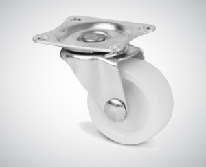 Zestaw kołowy skrętny fi 32 mm - nośność 15 kg - koło polipropylenowe 
