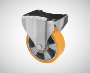 Zestaw kołowy stały aluminiowy fi 160 mm - nośność 500 kg - wzmocniony - koło z poliuretanu