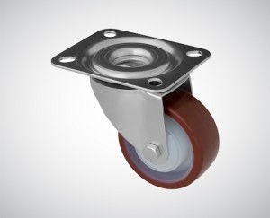 Zestaw kołowy skrętny fi 125 mm - nośność 200 kg - koło z poliuretanu