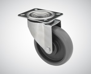 Zestaw kołowy skrętny fi 200 mm - nośność 220 kg - koło z termoplastycznej gumy
