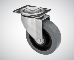 Zestaw kołowy skrętny fi 160 mm - nośność 250 kg - koło z elastycznej gumy