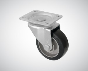 Zestaw kołowy skrętny fi 125 mm - nośność 220 kg - koło z elastycznej gumy