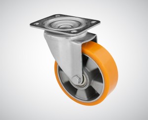 Zestaw kołowy skrętny aluminiowy fi 160 mm - nośność 500 kg - wzmocniony - koło z poliuretanu